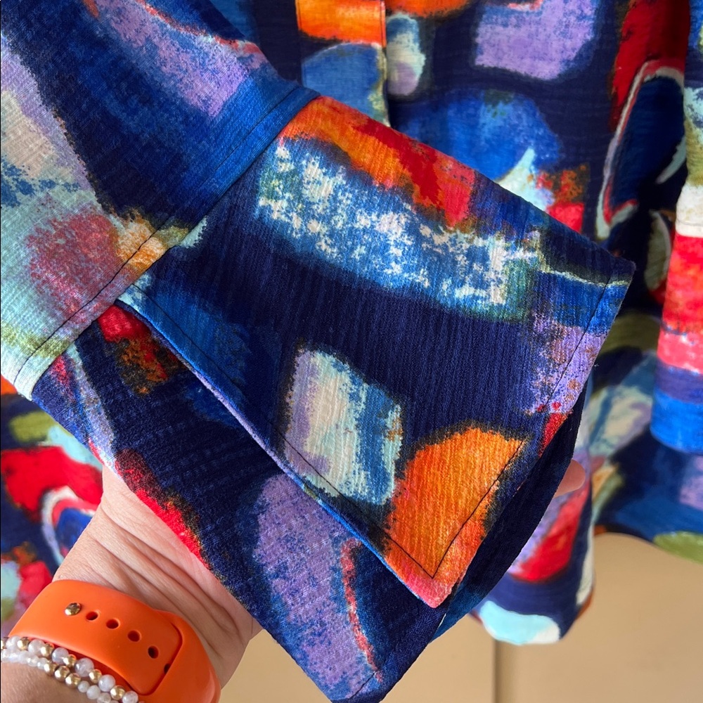 Ali Miles Sz L Multicolor Art to Wear Fun Tunic Top - Picture 5 of 10